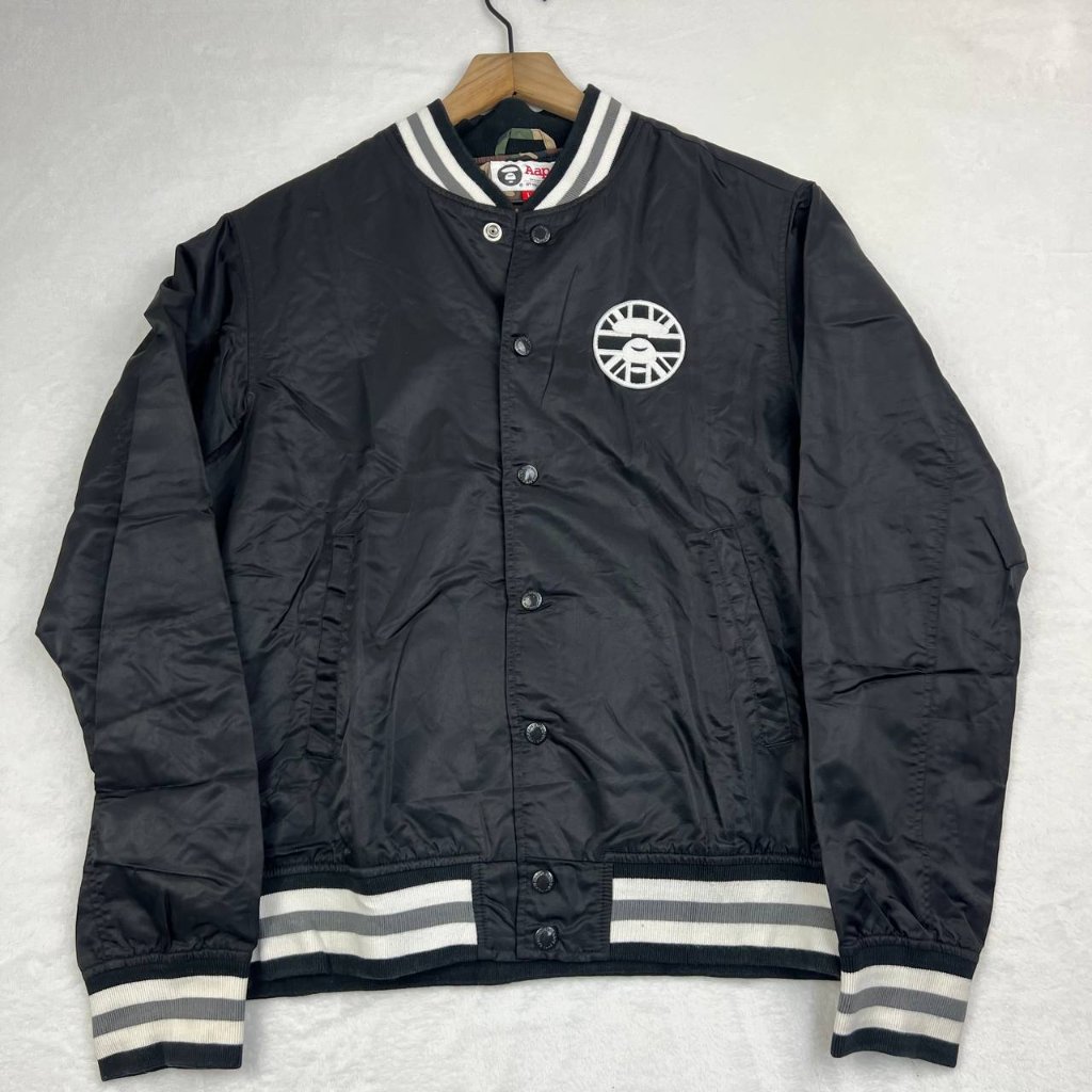 Aape A Bathing Ape Varsity Jacket Men Small-Medium Long Sleeves Camouflage S-M